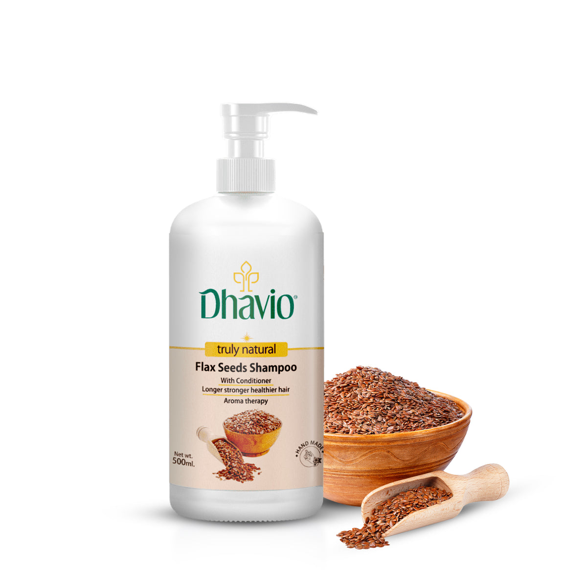Dhavio Flaxseed Shampoo 500 ml bottle