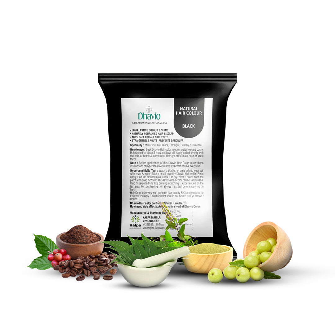 Black Hair Colour with Reetha & Orange Peel for Glossy Jet Black Finish – 40g