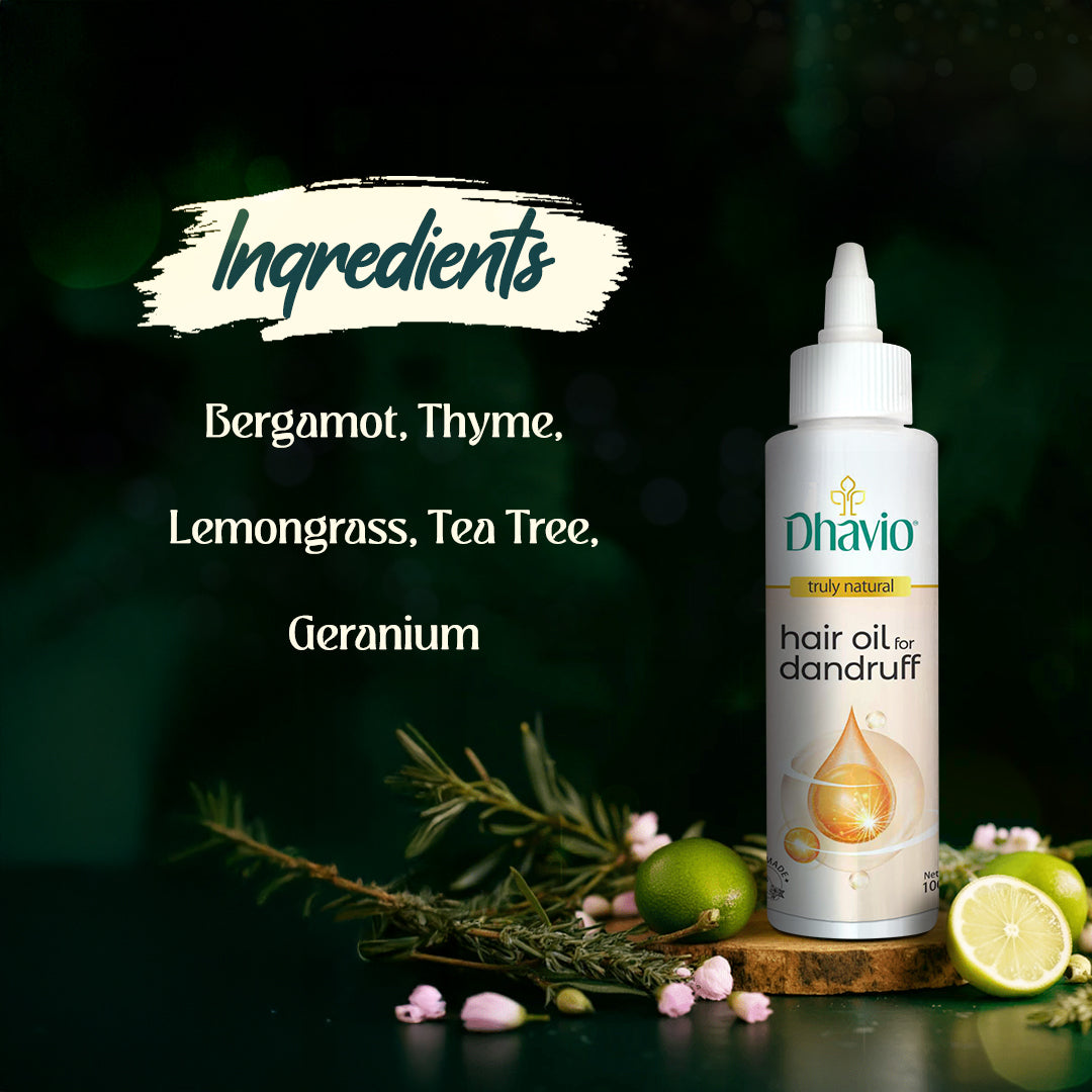 Anti-Dandruff Hair Oil with Tea Tree & Lemongrass for Flake Reduction – 100ml