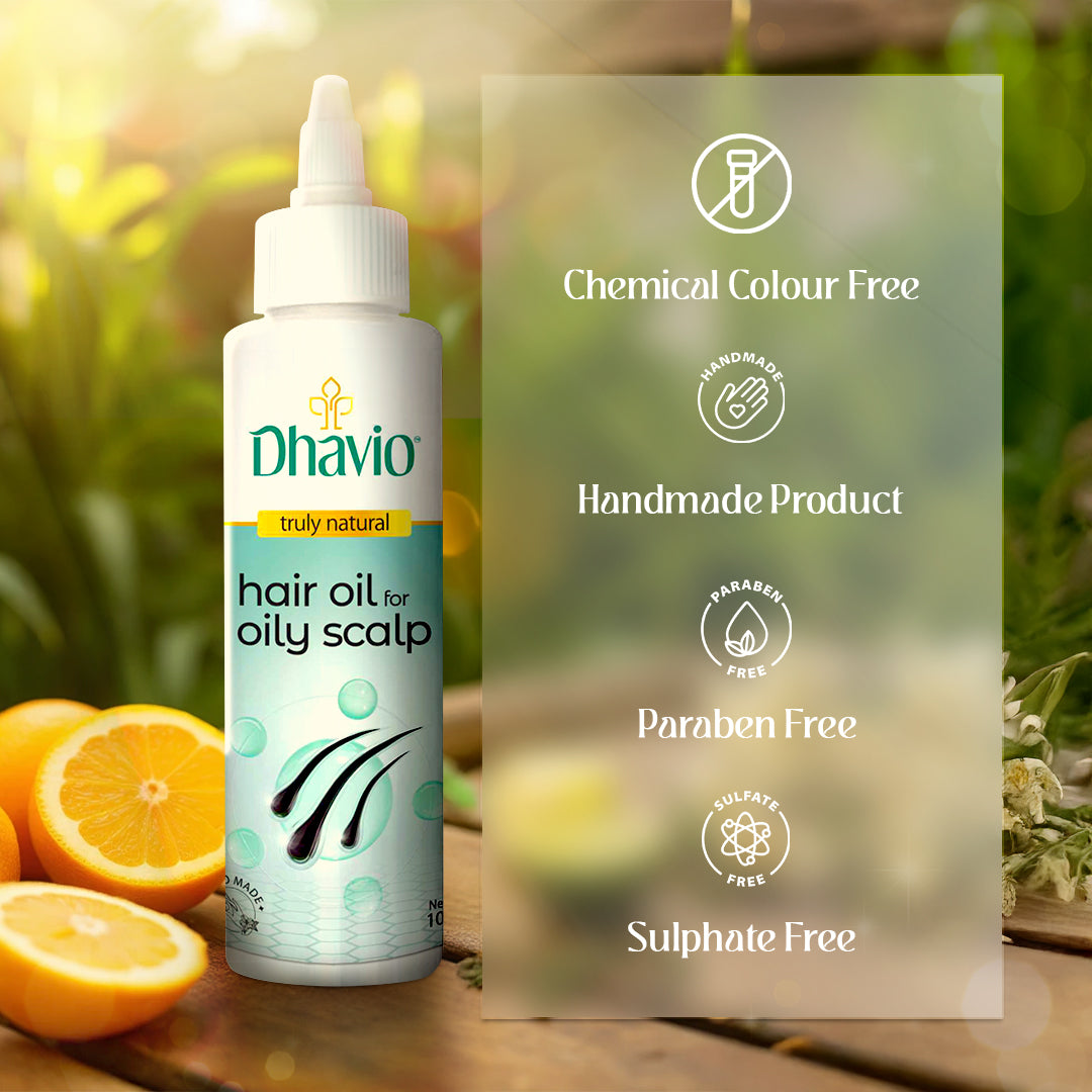 Hair Oil for Oily Scalp with Citrus Oils for pH Balancing and Sebum Control  – 100ml