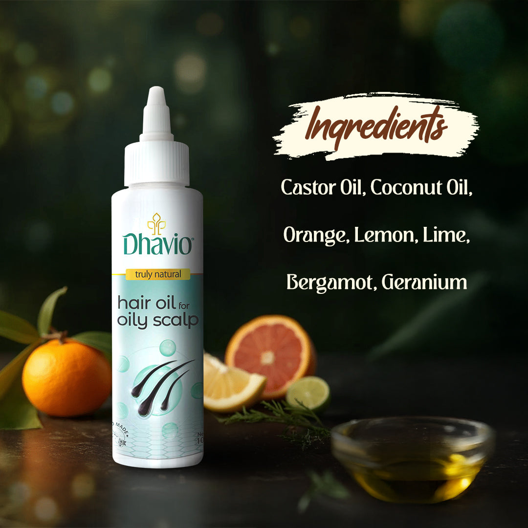 Hair Oil for Oily Scalp with Citrus Oils for pH Balancing and Sebum Control  – 100ml