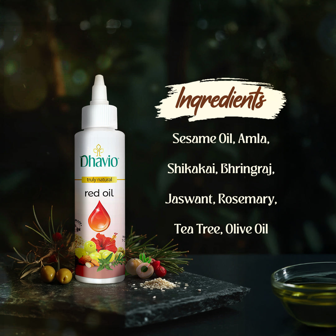 Red Hair Oil with Amla & Bhringraj for Hair Fall Prevention – 100ml