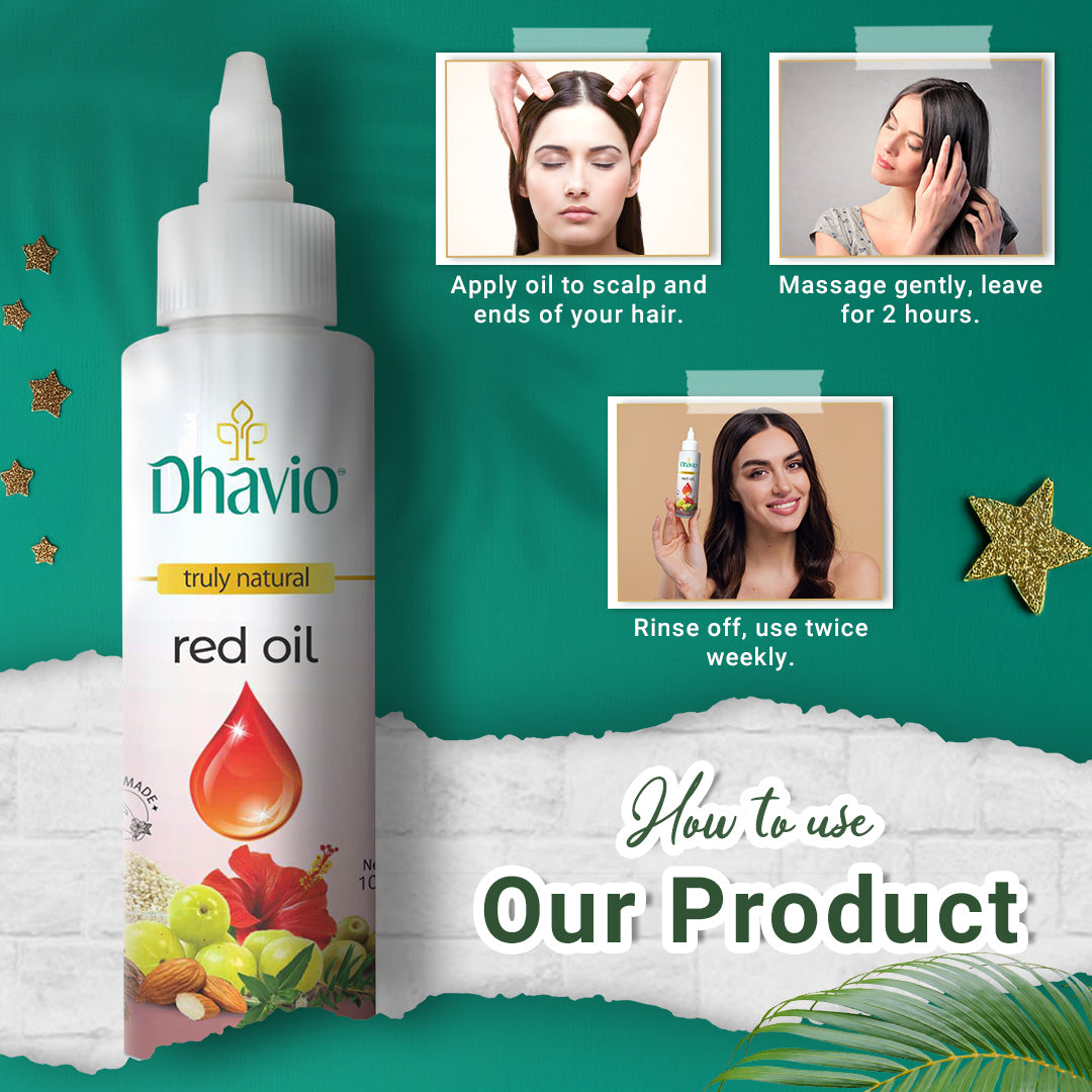 Red Hair Oil with Amla & Bhringraj for Hair Fall Prevention – 100ml