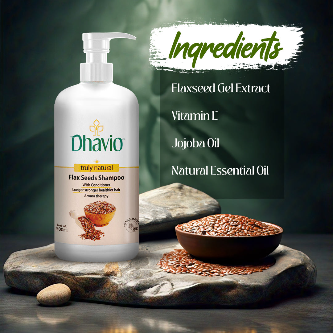Flaxseed Shampoo with Flaxseed Gel & Vitamin E for Hydrating Hair – 500ml