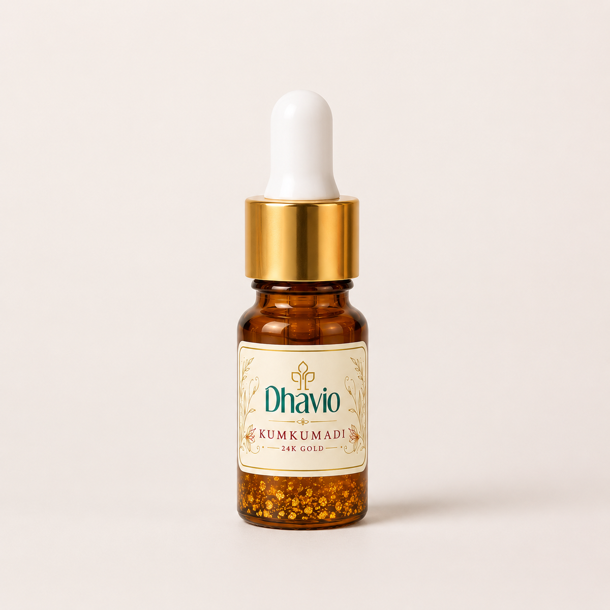 Dhavio Kumkumadi 24K Gold Face Serum – saffron Ayurvedic face serum with 24K gold flakes, 10ml