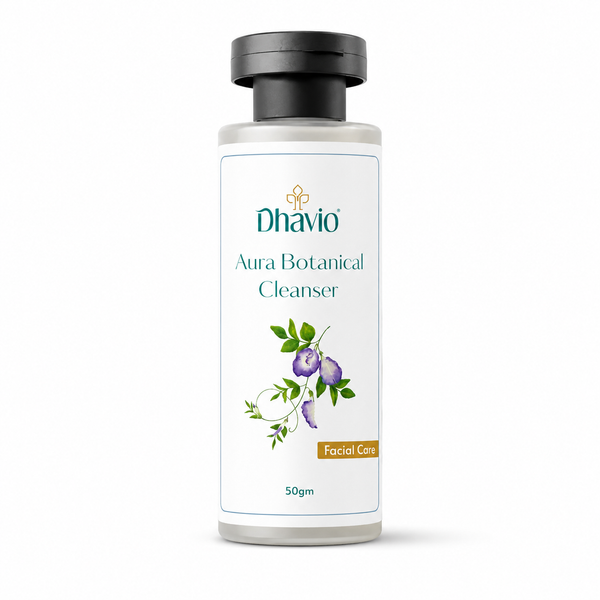 Dhavio Aura Botanical Cleanser — water-activated face cleansing powder, 50g