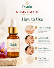 Kumkumadi 24K Gold Face Serum – Saffron Ayurvedic Serum (10ml) DHAVIO