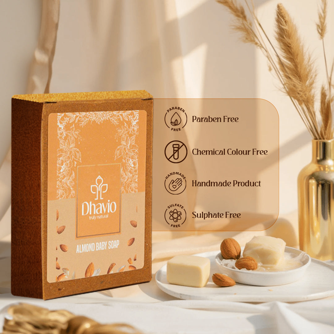 Almond Baby Soap with Almond Powder & Jojoba Oil for Sensitive Skin – 100g