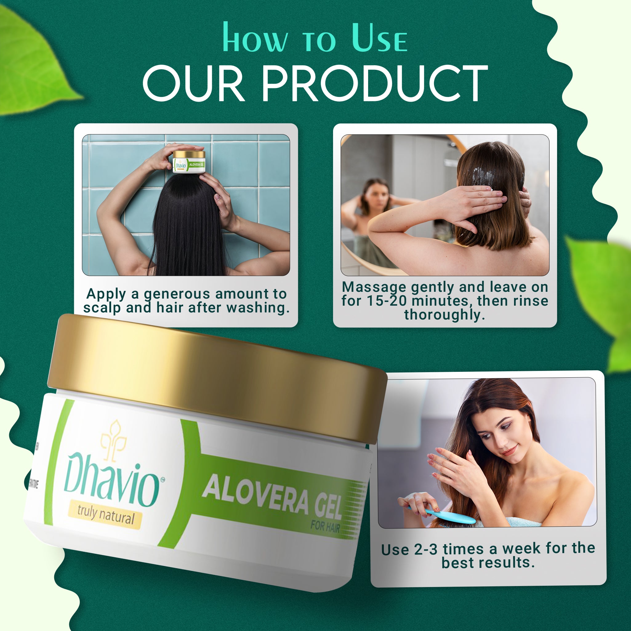 Aloe Vera Hair Gel with Tea Tree Oil for Scalp Soothing – 100g