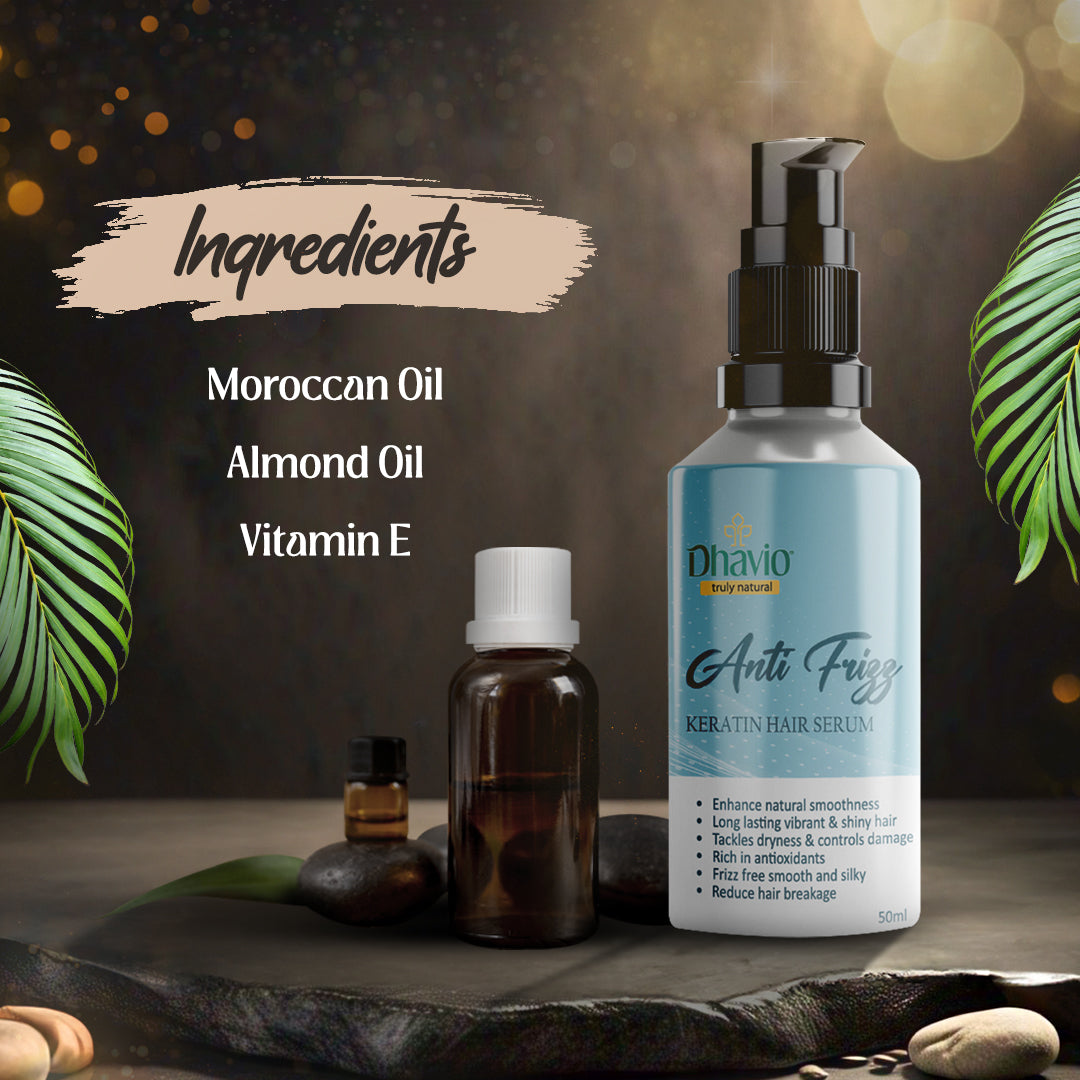 Anti-Frizz Hair Serum with Moroccan & Almond Oil for Shine – 50ml