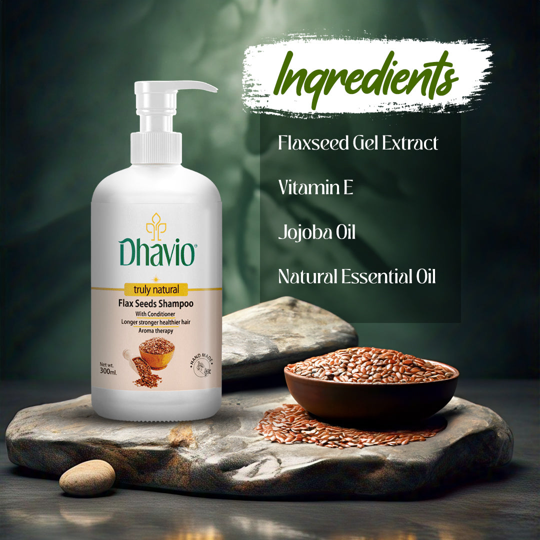 Flaxseed Shampoo with Flaxseed Gel & Vitamin E for Smooth Shiny Hair – 300ml