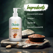 Dhavio Flaxseed Shampoo ingredients, flaxseed Omega-3 and Vitamin E