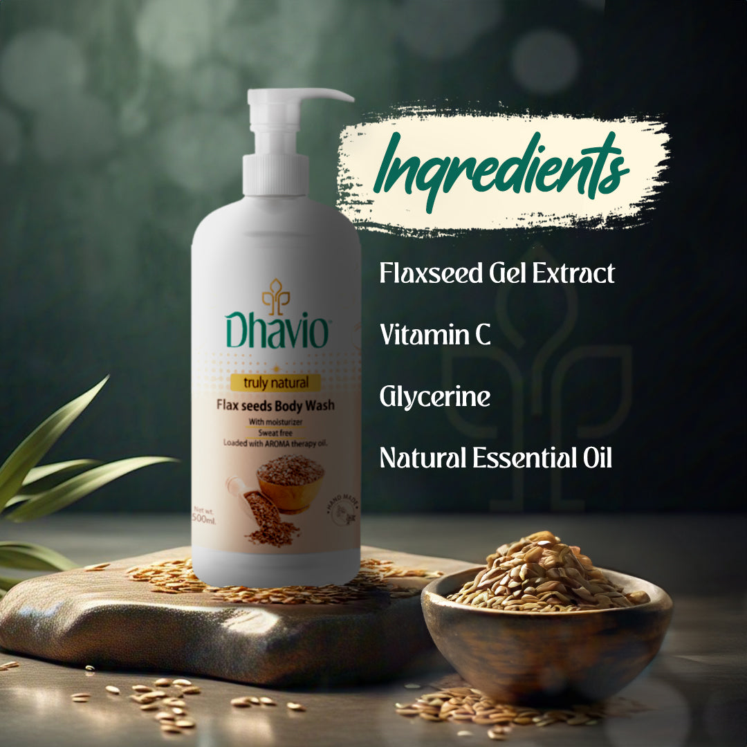 Flaxseed Body Wash with Flaxseed Gel & Vitamin C for Soft Skin – 500ml