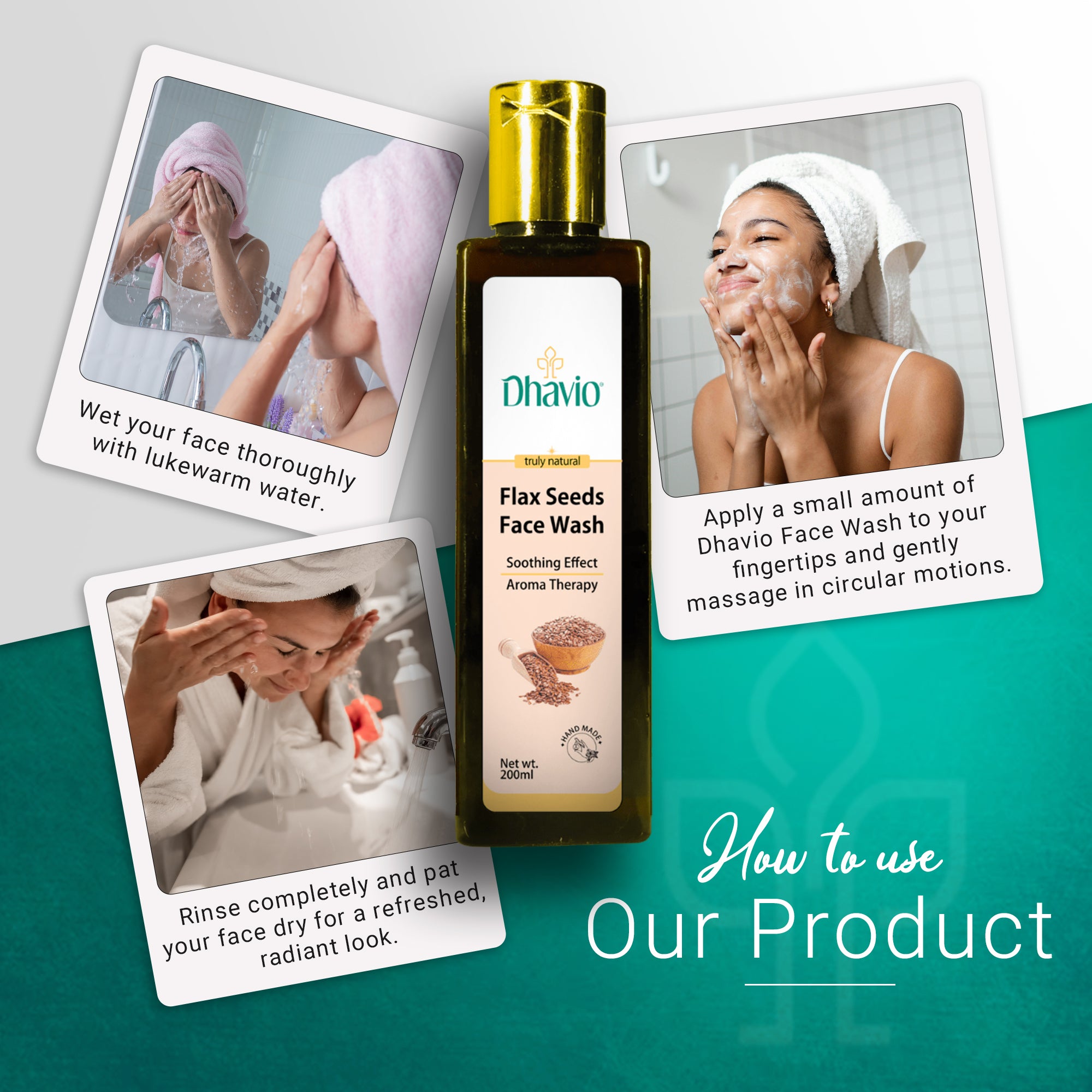 Flaxseed Face Wash with Flaxseed Gel & Vitamin C for Soothing Skin – 200ml