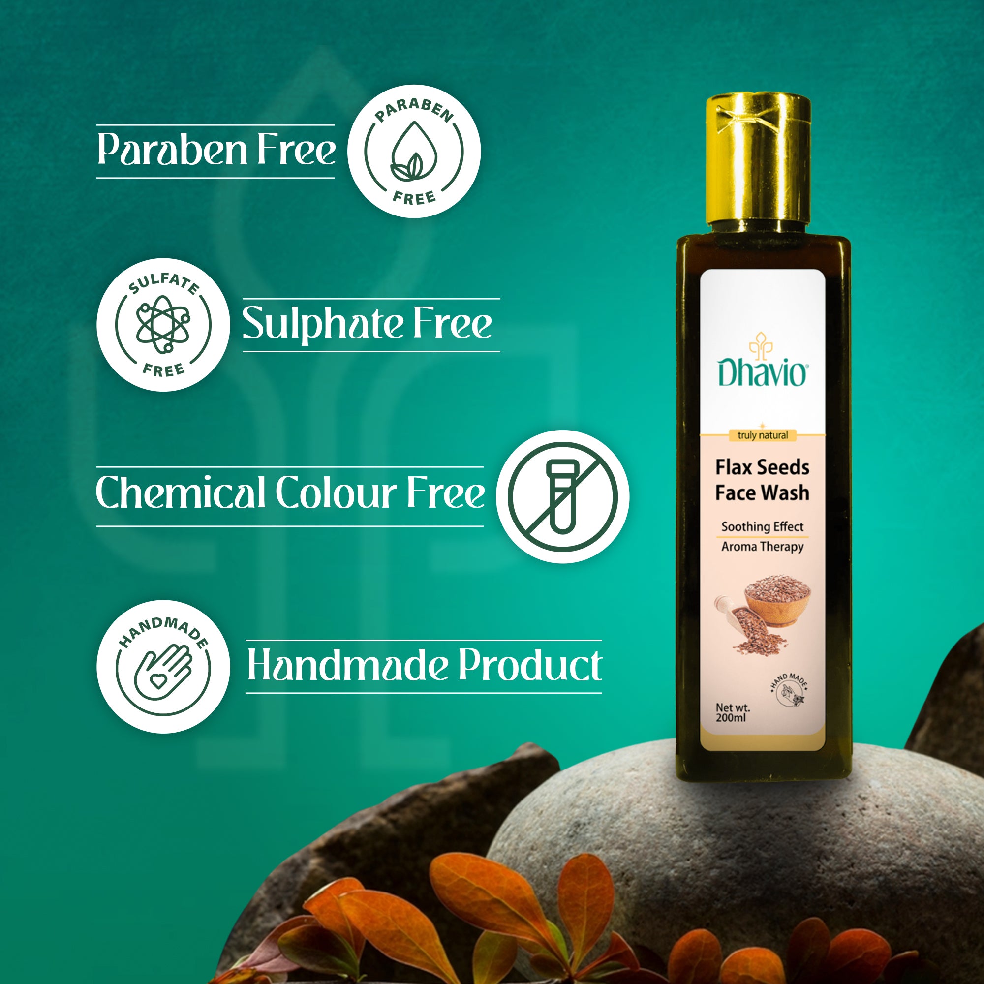 Flaxseed Face Wash with Flaxseed Gel & Vitamin C for Soothing Skin – 200ml