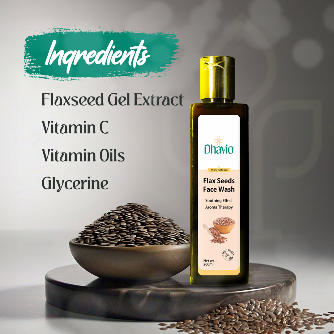 Flaxseed Face Wash with Flaxseed Gel & Vitamin C for Soothing Skin – 200ml
