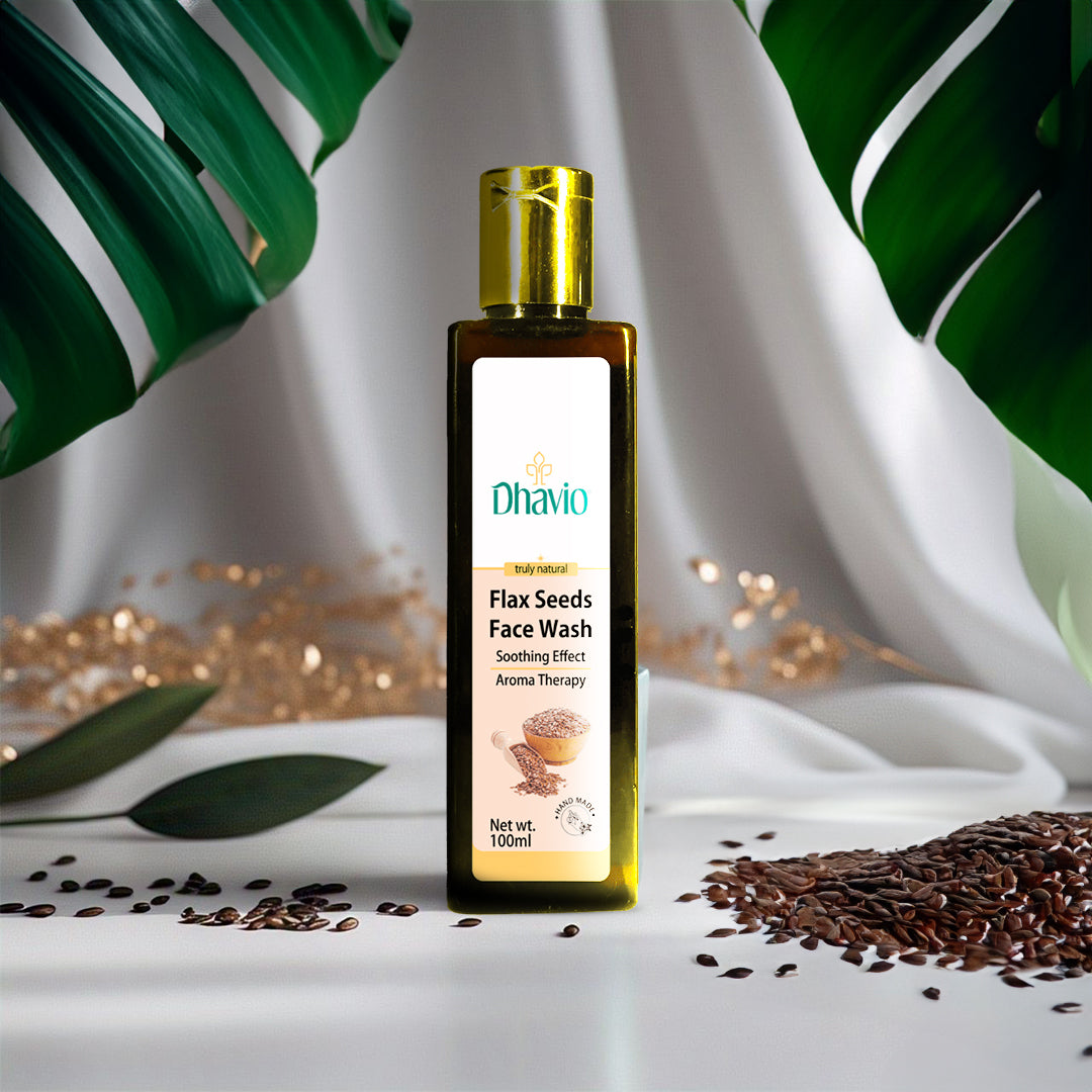 Flaxseed Face Wash with Flaxseed Gel & Vitamin C for Dry Skin Hydration – 100ml