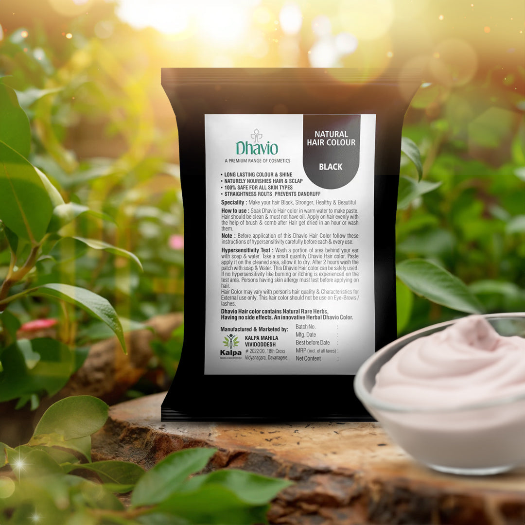 Black Hair Colour with Reetha & Orange Peel for Glossy Jet Black Finish – 40g