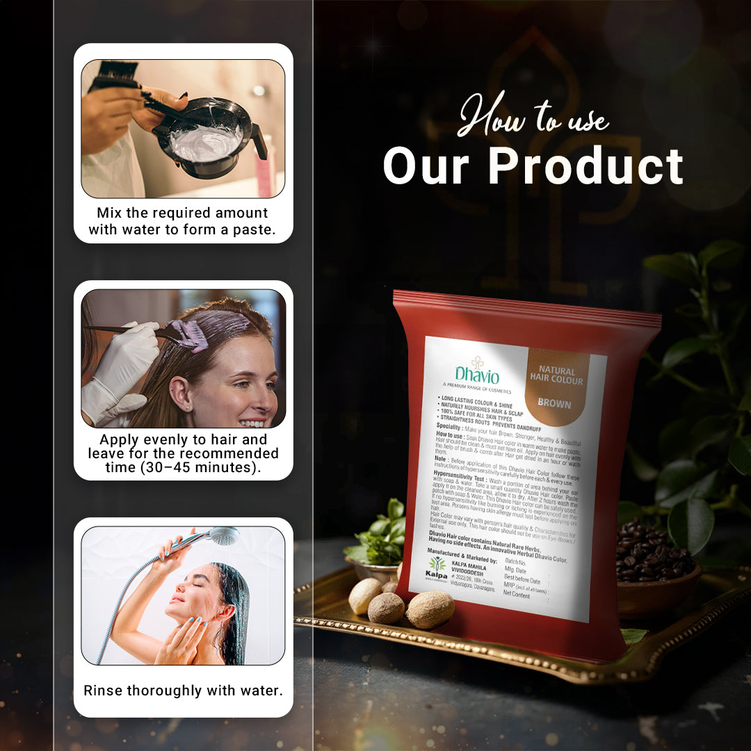Brown Hair Colour with Amla & Bhringraj for Nourishing Natural Tone – 25g