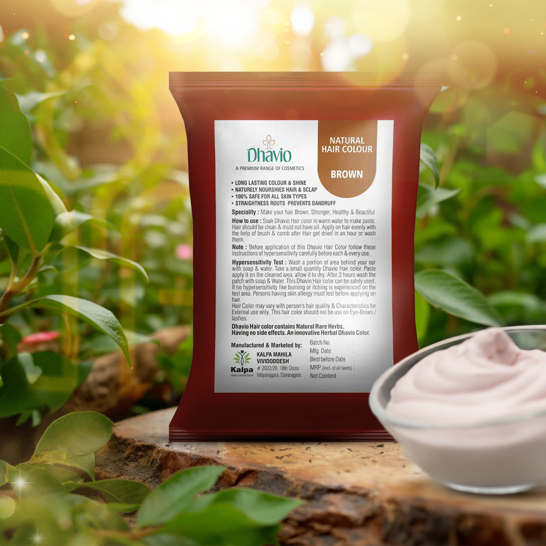 Dhavio natural brown hair dye pack