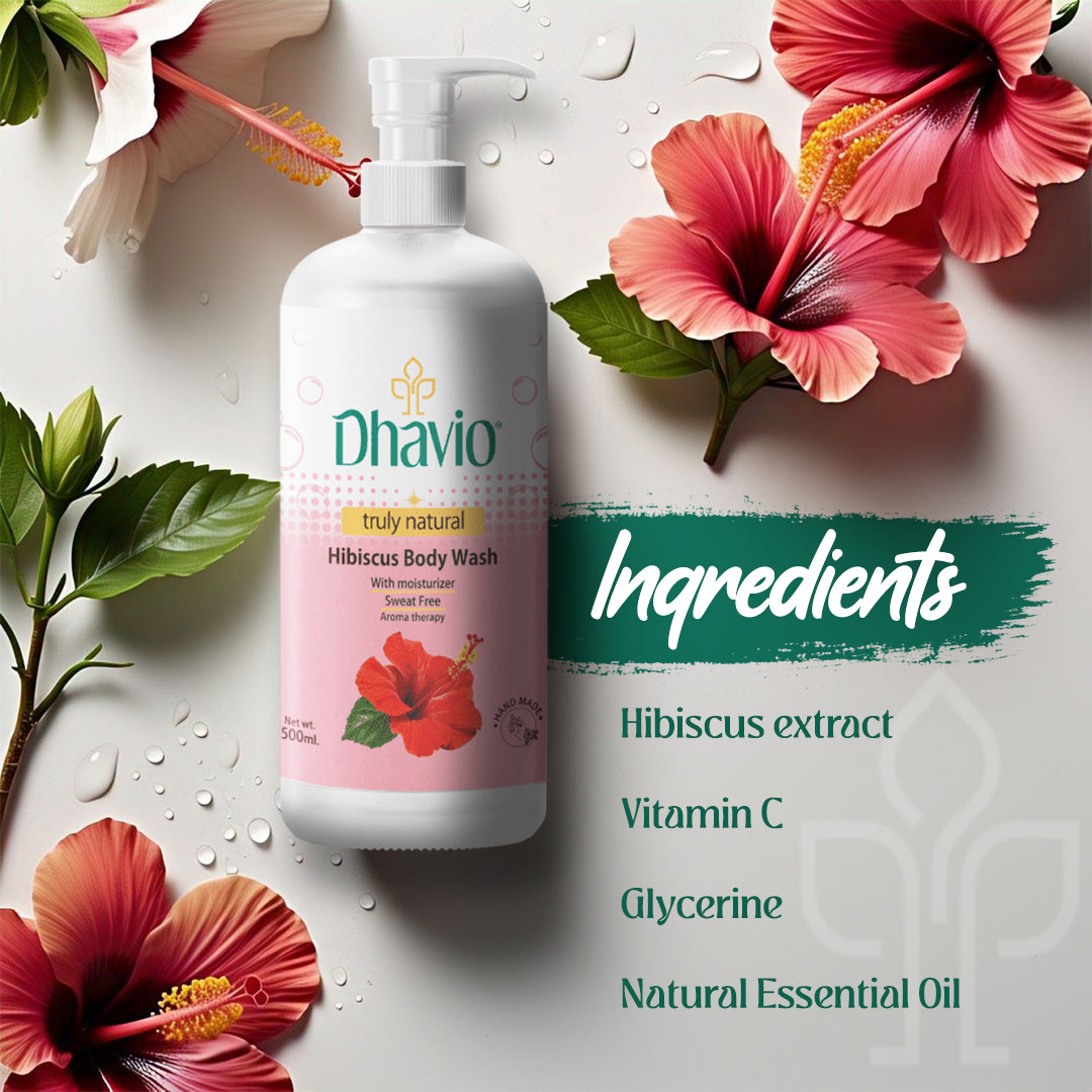 Hibiscus Body Wash with Hibiscus Extract & Vitamin C for Sweat-Free Skin – 500ml