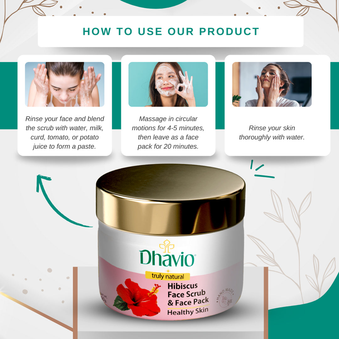 Hibiscus Face Scrub with Hibiscus & Turmeric for Skin Brightening – 100g