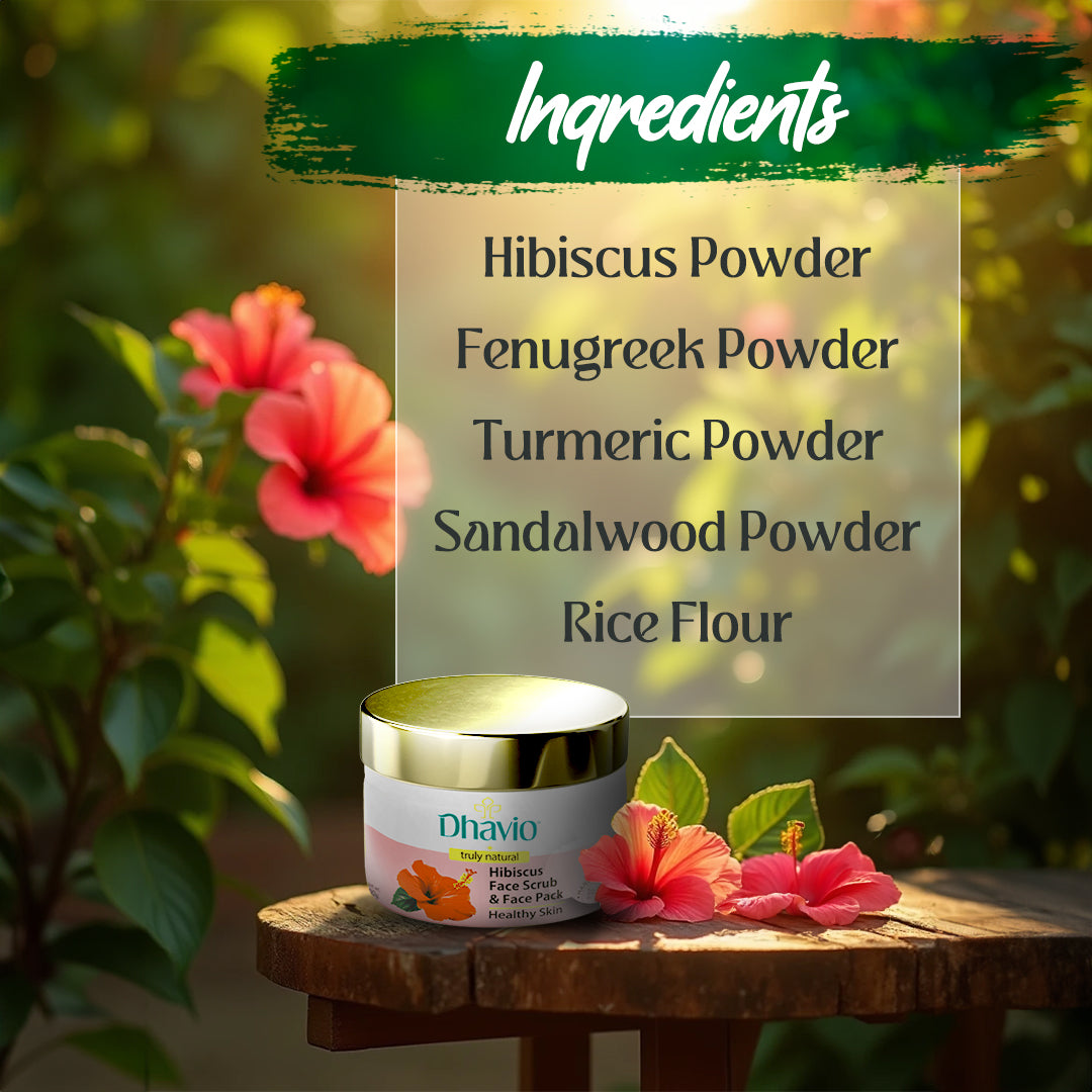 Hibiscus Face Scrub with Hibiscus & Turmeric for Skin Brightening – 100g