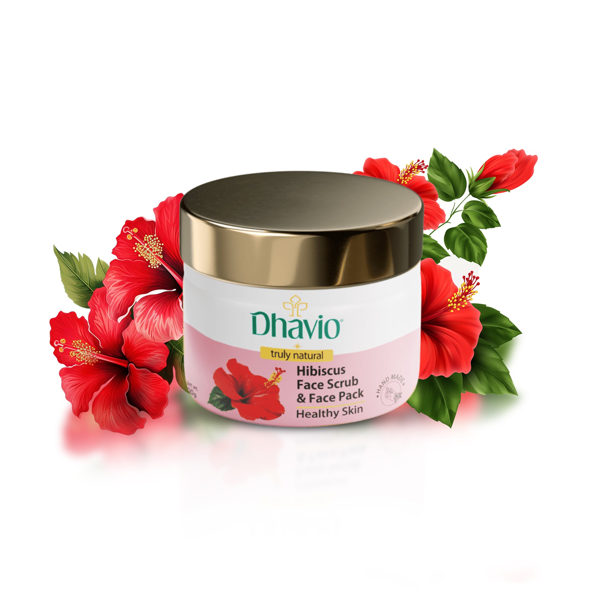 Hibiscus Face Scrub with Hibiscus & Turmeric for Skin Brightening – 100g