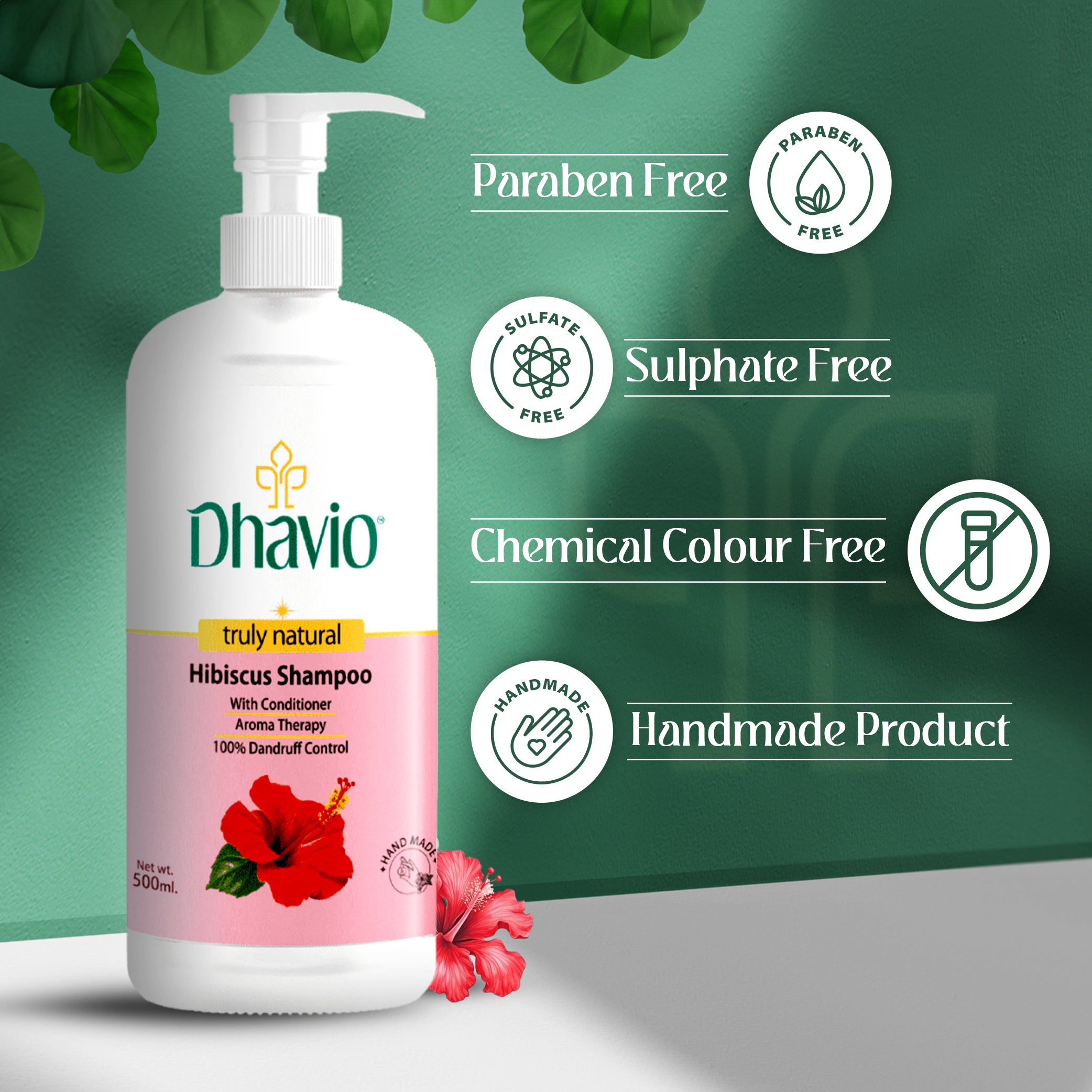 Dhavio natural Hibiscus hair shampoo, 500 ml