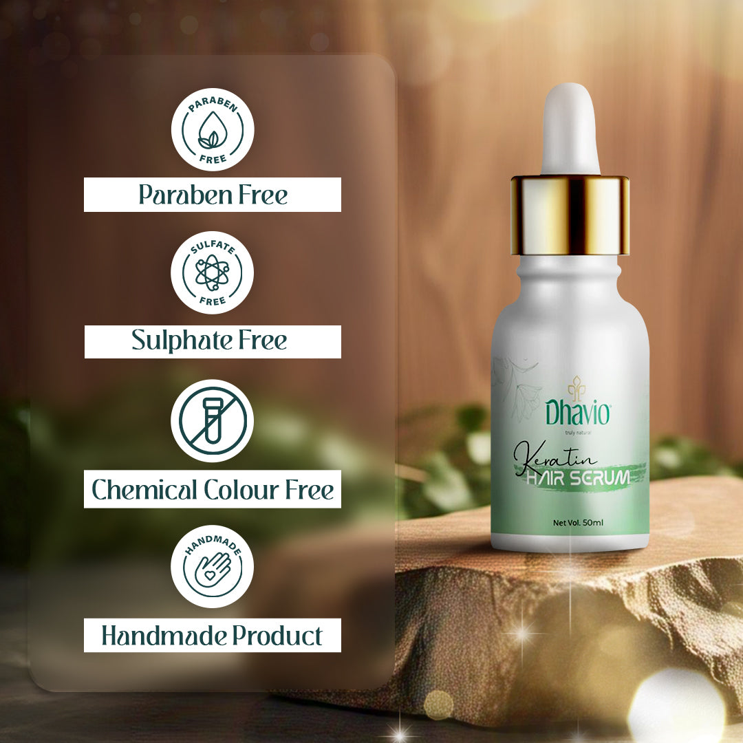 Keratin Hair Serum with Keratin & Hyaluronic Acid for Hair Repair – 50ml