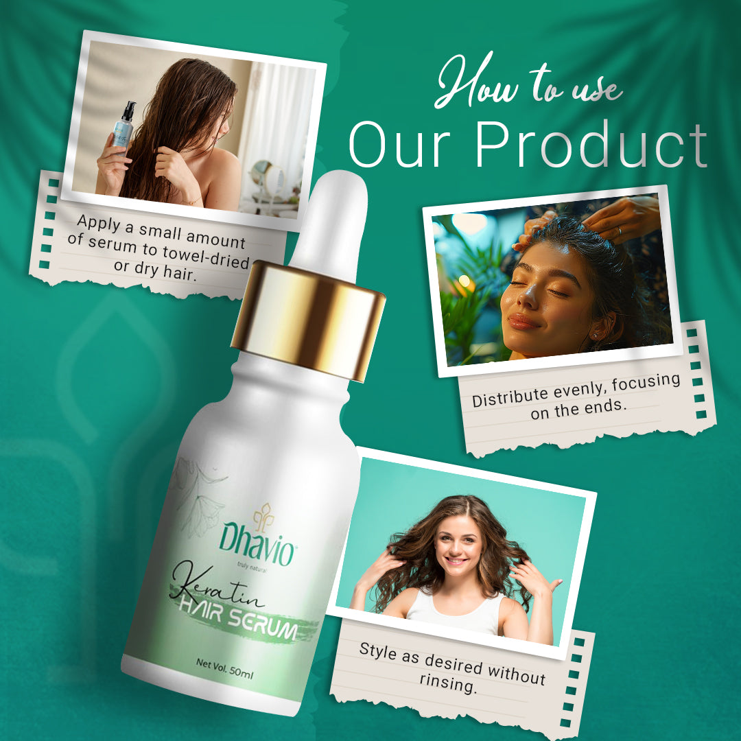 Keratin Hair Serum with Keratin & Hyaluronic Acid for Hair Repair – 50ml