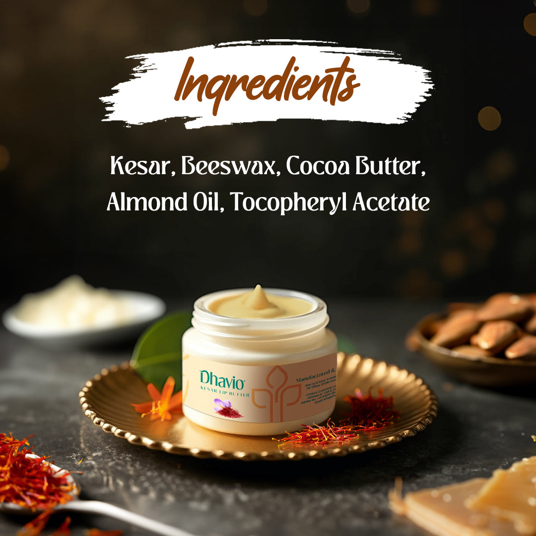 Kesar Lip Butter with Saffron & Cocoa Butter for Lip Hydration – 8g
