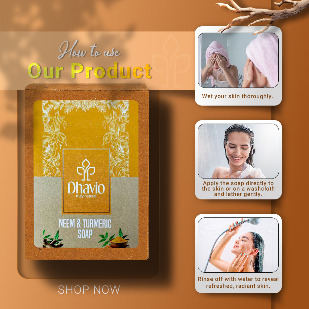 Neem & Turmeric Soap with Neem Oil & Turmeric for Antibacterial Care – 100g