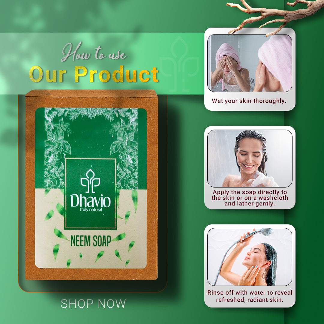 Neem Soap with Neem Oil & Leaves for Oily Skin Purification – 100g