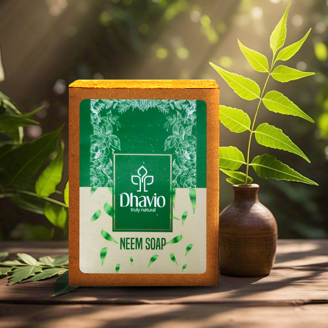 Neem Soap with Neem Oil & Leaves for Oily Skin Purification – 100g