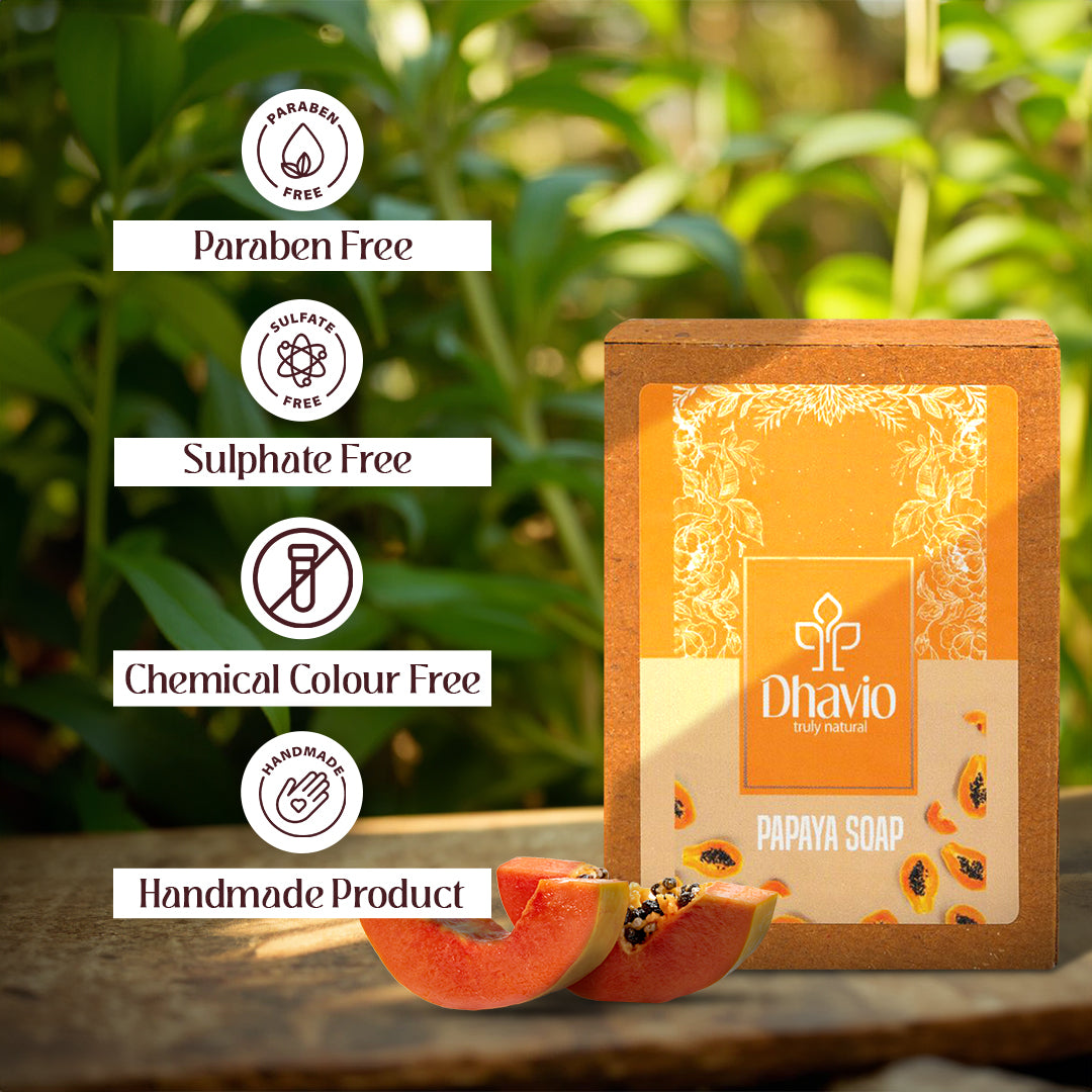 Papaya Soap with Papaya Extract for Exfoliating Bright Skin – 100g
