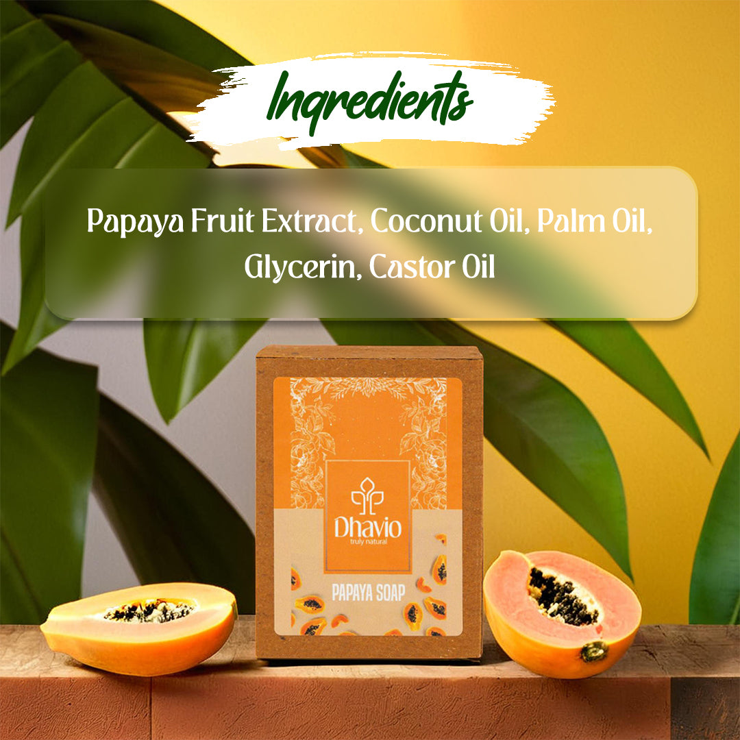 Papaya Soap with Papaya Extract for Exfoliating Bright Skin – 100g
