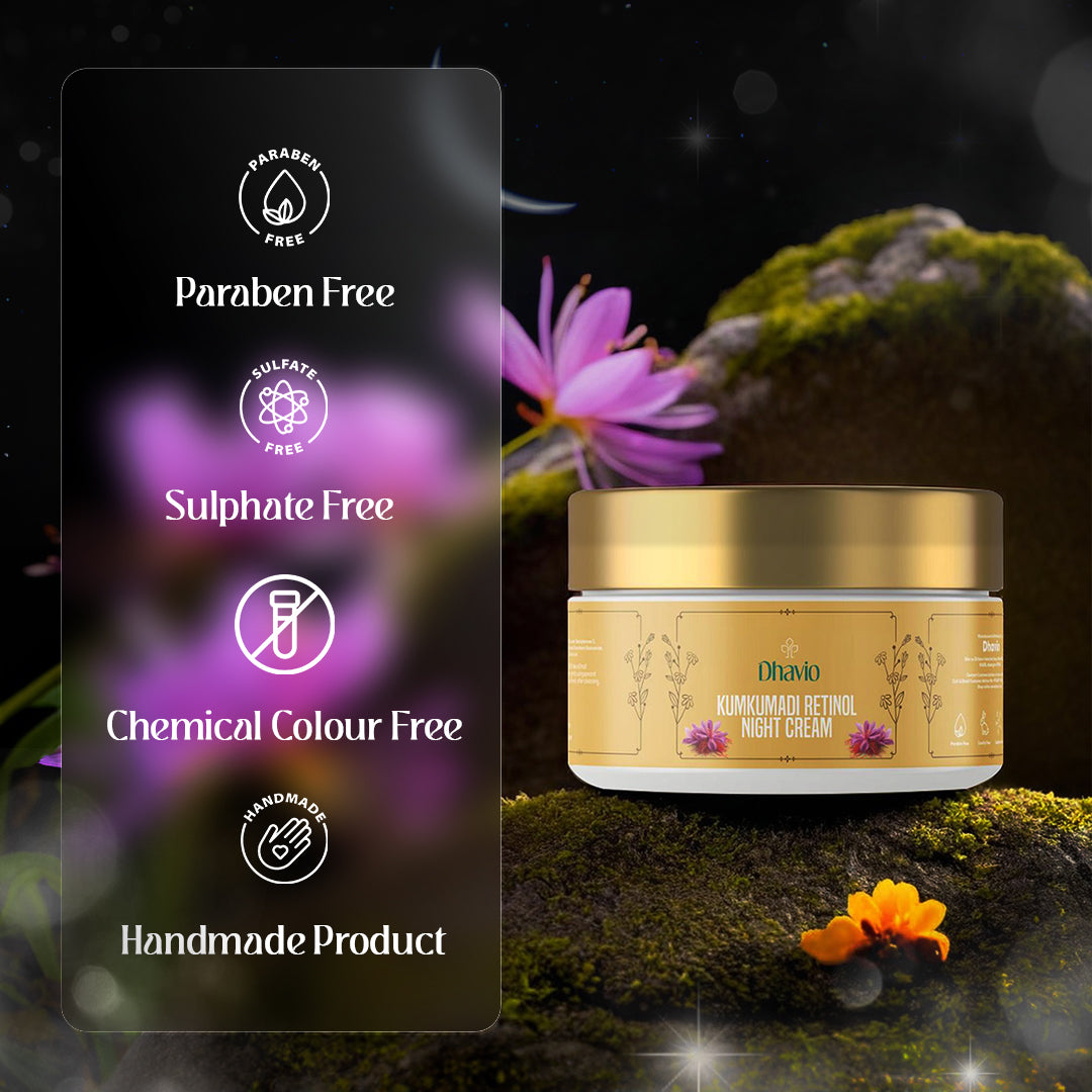 Kumkumadi Retinol Night Cream with Saffron & Retinol for Skin Brightness – 20g