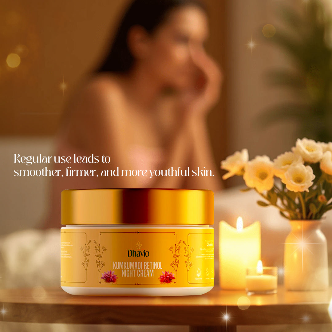 Kumkumadi Retinol Night Cream with Saffron & Retinol for Fine Line Reduction – 50g