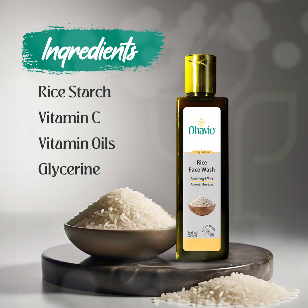 Rice Face Wash with Rice Starch & Vitamin C for Acne Reduction – 200ml