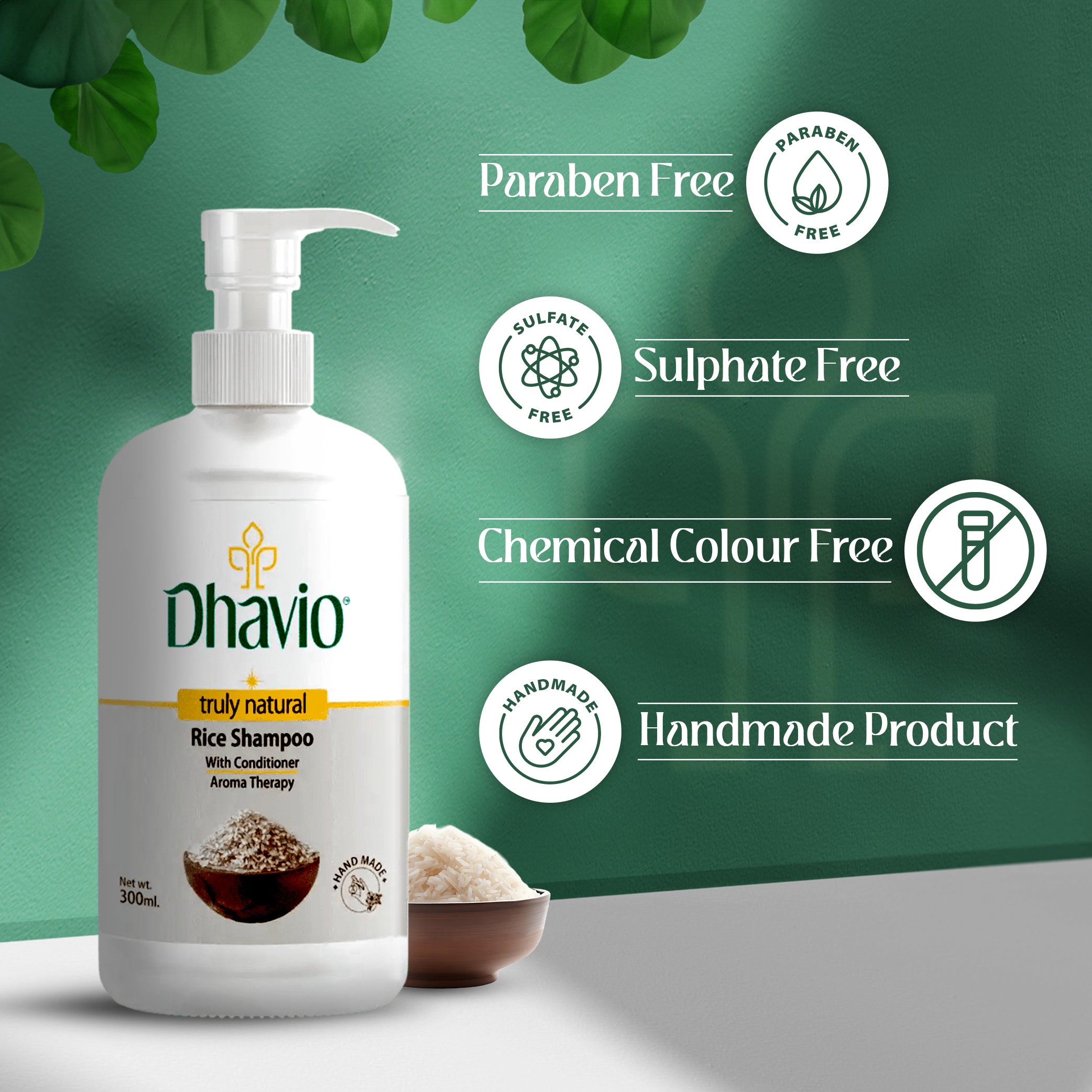 Rice Shampoo with Rice Starch & Vitamin E for Hair Thickness – 300ml