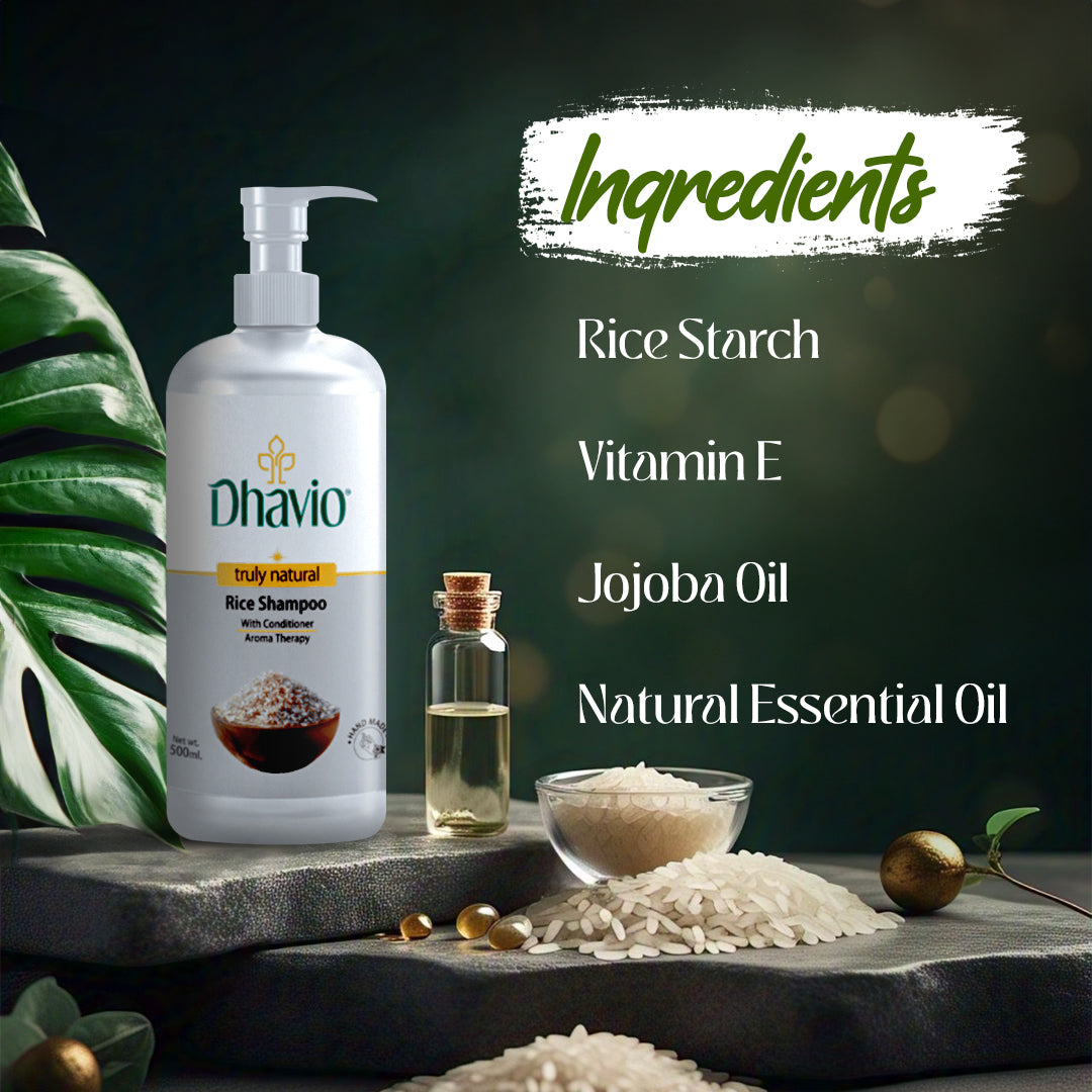 Rice Shampoo with Rice Starch & Vitamin E for Strengthening Hair – 500ml