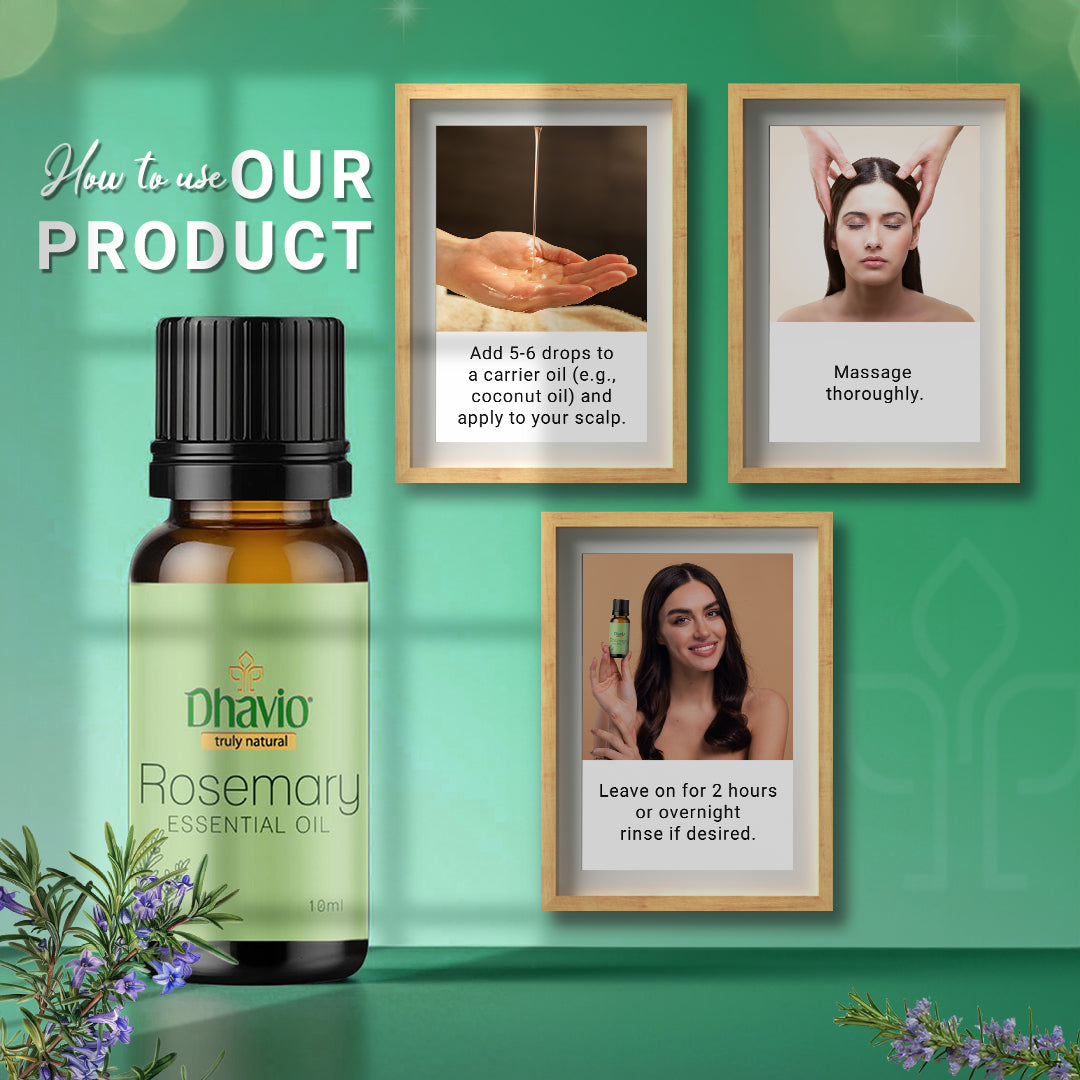 Rosemary Essential Oil for Hair Growth & Focus Enhancement – 10ml