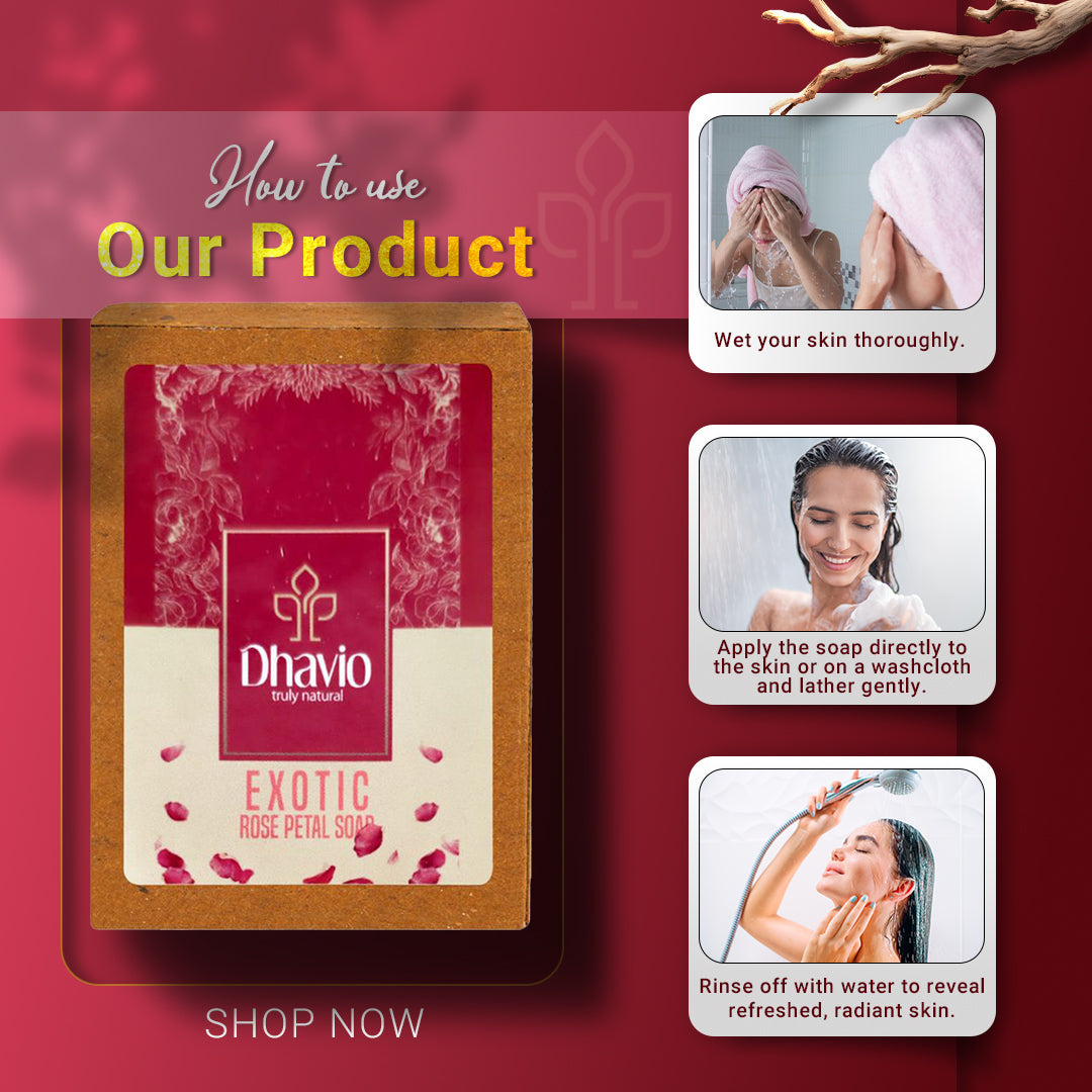 Rose Petal Soap with Rose Oil & Petals for Hydrating Skin – 100g